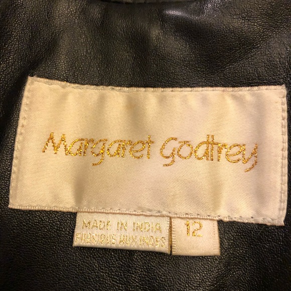 Black Leather Seamed Blazer - Picture 2 of 4